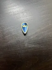 LEGO Minifigure Shield (Ovoid/Long) Featuring A Gold Crown Dark Blue Color