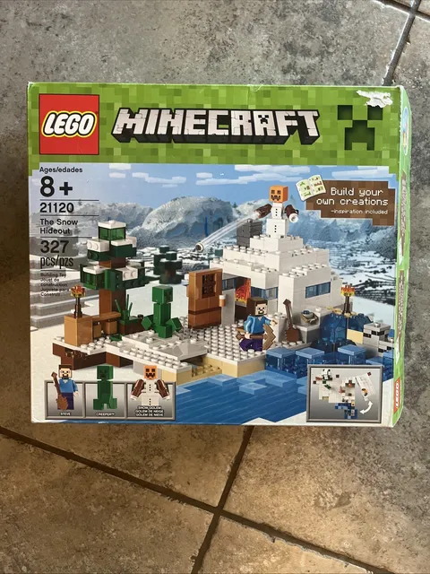 Lego Minecraft 21120 The Snow Hideout Complete With Box, Manual, Extra Pieces