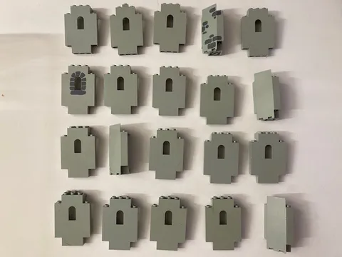 Lego Lot 20 gray / old gray Panel 2 x 5 x 6 Wall w/ Window corner variety
