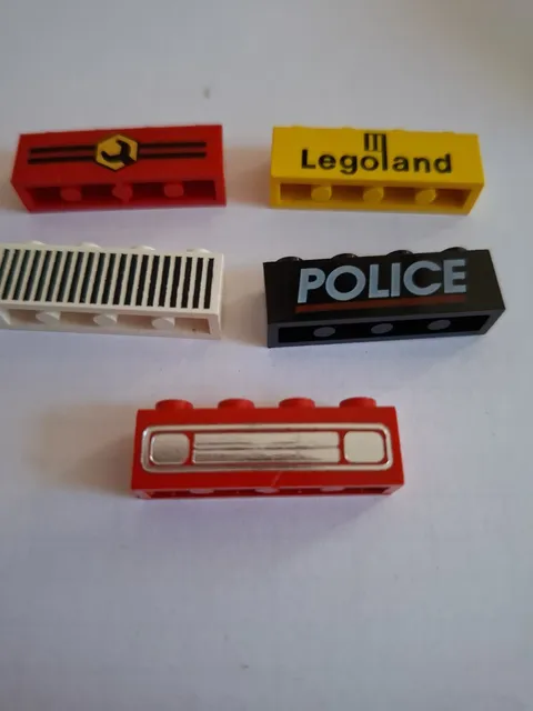 No 294 5 x Lego Basic 1x4 3010 Printed