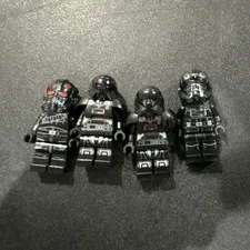 LEGO Star Wars Stormtrooper Minifigure Lot of 4 Black Armor w/ Helmets