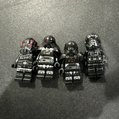LEGO Star Wars Stormtrooper Minifigure Lot of 4 Black Armor w/ Helmets