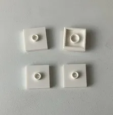 LEGO 4x NEW Plate 2x2 w/ Stud in Center Jumper WHITE #87580/23893