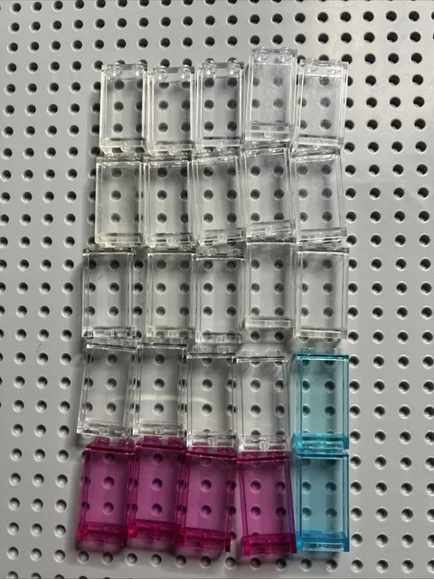 LEGO 87544 Panel 1x2x3 Side Supports Hollow Studs Trans Clear Blue Pink 25pcs