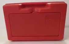 VINTAGE ~ AUTHENTIC LEGO ~ RED ~ TRAVEL CARRYING CASE ~ STORAGE BOX ~ 1982