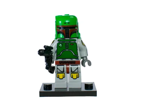 NEW Star Wars Cloud City Boba Fett Custom Lego Minifigure 10123 w/stand& blaster