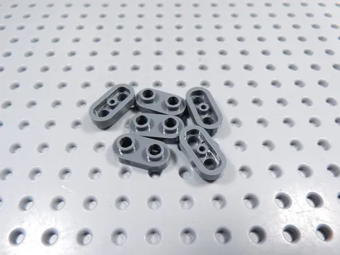 LEGO Lot of 6 Dark Bluish Gray 1x2 Rounded Plates w/ Open Studs BP