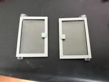 LEGO 73435c01 Light Gray Door 1x4x5 Right & Left clear - lot of 2