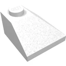 LEGO Part 3045 - White Brick Sloped 45° 2 x 2 Double Convex