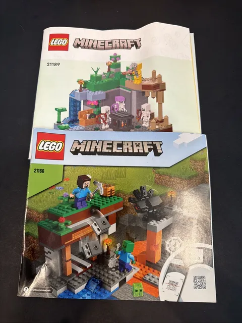 LEGO Minecraft Instruction Manuals 21166 Abandoned Mine 21189 Skeleton Dungeon