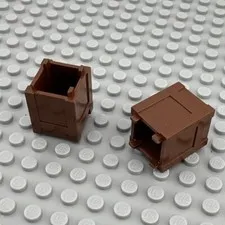 LEGO Minifigure Container - Reddish Brown - Box 2 x 2 x 2 Top Opening - QTY x2