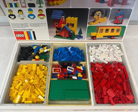 Lego Set 190 Building Set With People VTG 1975 Incomplete + Extras Original Box