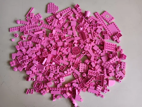 LEGO BULK LOT OF 380 DARK PINK BRICKS PLATES  & SPECIALTY PIECES