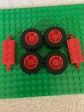 LEGO® Four (4) Technic Wheels Four (4) Tires and Two (2)  Axles