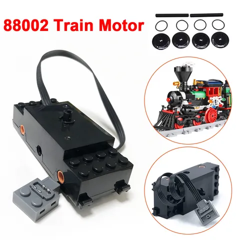 Fit For LEGO Power Function 88011 88002: 9V TRAIN MOTOR WITH WHEELS Technic Toy