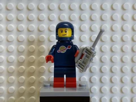 LEGO Classic Space Spaceman Minifigure - Blue with Helmet Backpack Gray Radio