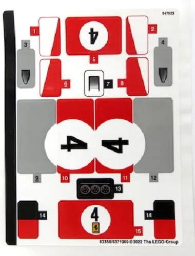 LEGO STICKER SHEET ONLY FERRARI 512 76906 New from set 76906stk01