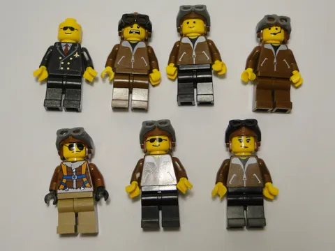 Lego City Airplane Pilot Mini Figures Lot Bomber Jacket