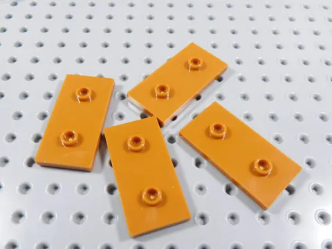 LEGO Lot of 4 Dark Orange 2x4 Smooth Plates w/ 2 Studs BA