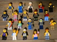 Lot Of 20 Lego CITY / TOWN Minifigures!  Families Firemen Police Construction +