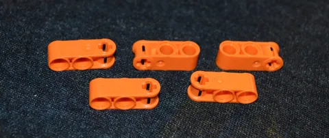 (5) 1x3 Orange #3 Cross Hanger w/ [+/OO] Oval Beam Technic ~ NEW Lego Parts ~