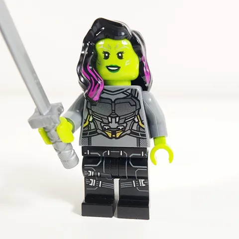 Lego Gamora Minifigure Silver Armor Marvel Guardians of the Galaxy 76081 sh0388