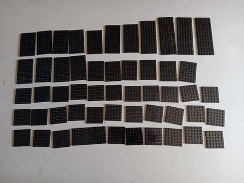 LEGO BULK LOT 54 BLACK FLAT PLATES 6X6 6X8 6X10 6X12 6X14 6X16
