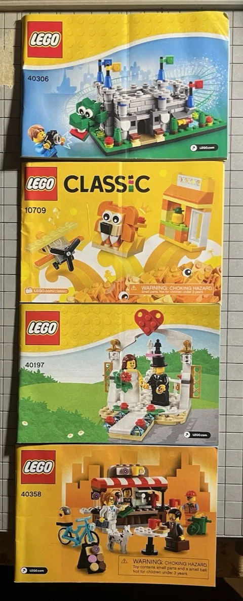LEGO Instruction Manual Lot of 4 – 40306, 40358, 40197, 10709 (Manuals Only)