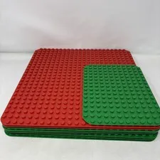Lot Of 9 Lego Duplo Baseplates 24 X 24 & 10 X 14 Stud Green Red Base Plate
