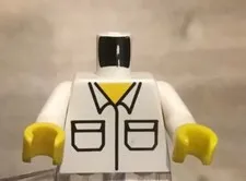 LEGO Classic City Town Minifig Torso White Shirt with Two Pockets