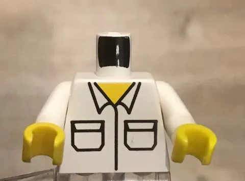 LEGO Classic City Town Minifig Torso White Shirt with Two Pockets