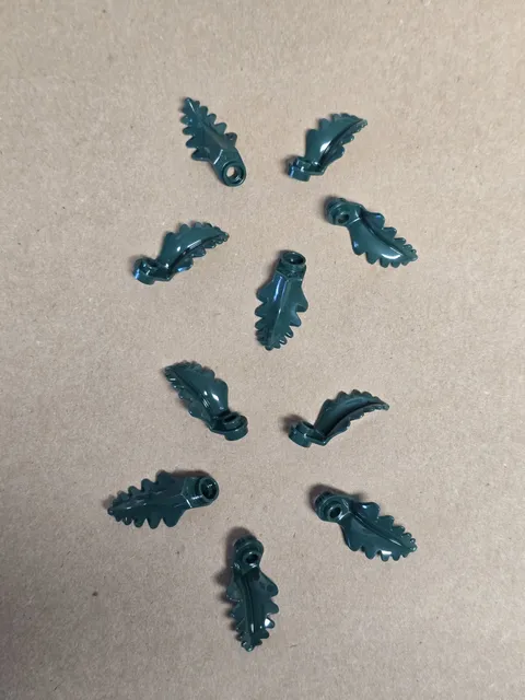 Lot Of 10 Lego 2682 Plant Plate, Round 1 x 1 with Curved, Upright Leaf BRAND NEW