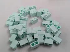 Lego 50 New Light Aqua Brick 1 x 2 Stud Building Blocks # 3004