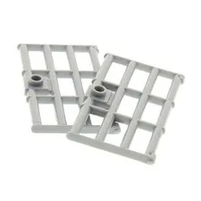 2x LEGO Grille Door Bar Prison Police 1x4x6 New Light Gray 4519882 60621