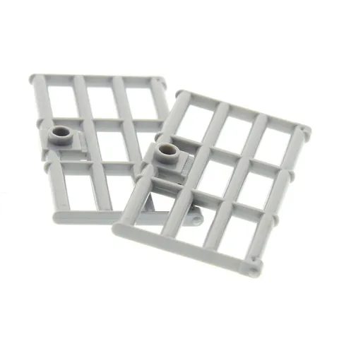 2x LEGO Grille Door Bar Prison Police 1x4x6 New Light Gray 4519882 60621