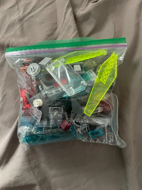 2 1/2 lb bags of random clear lego pieces - used pieces - random pieces