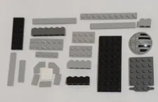 Lot 22 bricks w/ 4x4 Inverted Star Wars TIE Hatch Lego 3960pb051 grey.Gray misc.