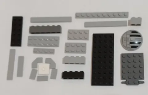 Lot 22 bricks w/ 4x4 Inverted Star Wars TIE Hatch Lego 3960pb051 grey.Gray misc.
