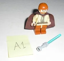 Lego Star Wars OBI-WAN KENOBI (Dark Orange Legs) Minifigure 7255 (Minty) *A1*