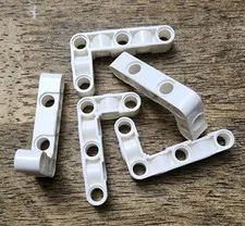 LEGO White Technic Liftarm Perpendicular Holes Thick L-Shape 3 x 5. QTY 5. 2477