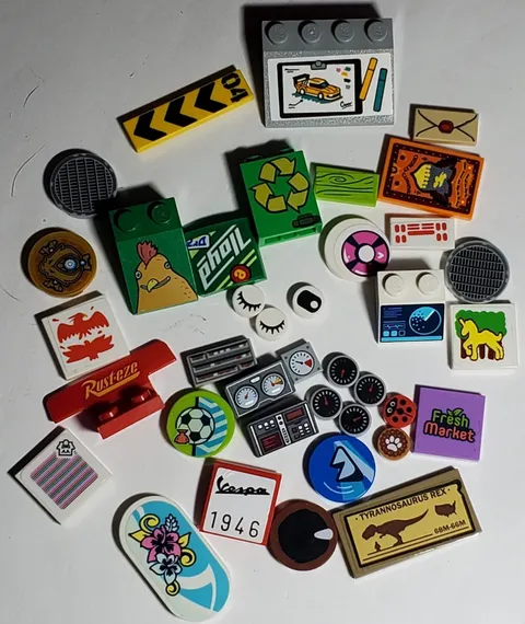 Lego Lot Of Printed Parts and Pieces Control Panels eye's MORE