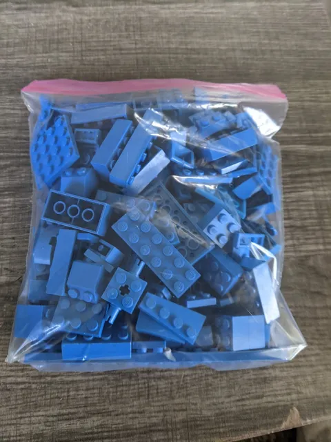 LEGO? BLUE COLOR 150+ PIECE LOT VARIOUS SIZES & SHAPES PREOWNED PLEASE READ!
