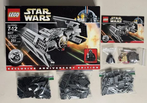 LEGO Star Wars: Darth Vader's Tie Fighter (8017) Complete w/ Manual, Figs, & Box