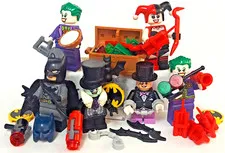 LEGO Batman Minifigure Lot of 6 The Joker Harley Quinn The Penguin Accessories
