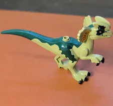 LEGO Dilophosaurus Dinosaur Figure Printed Tan & Dark Blue 1 Piece