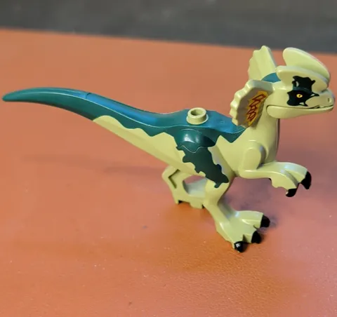 LEGO Dilophosaurus Dinosaur Figure Printed Tan & Dark Blue 1 Piece