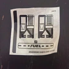 LEGO Sticker Sheet Fuel Decal White/Black 6253811 Design ID 134871A 2019