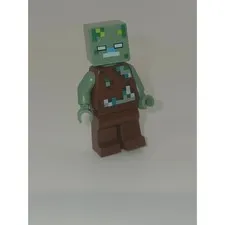LEGO Minecraft Zombie Drowned Minifigure Brown Excellent
