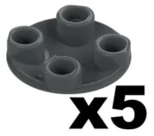 LEGO 5 New ROUND PLATES Dark Bluish Gray 2x2 Rounded Bottom Boat Part 2654 DG4