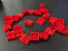 25x NEW LEGO Red Plate, Modified 2 x 2 x 2/3  (#99206) BULK Parts Building Lot
